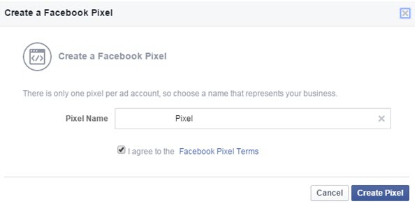 FB Ads Create a Pixel