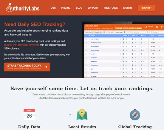 Authority Labs search engine position tracker