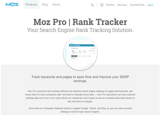 Moz Keyword Rank Tracker Tool