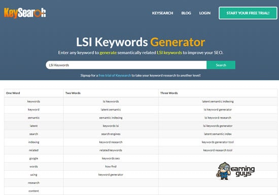 KeySearch LSI Keywords Generator