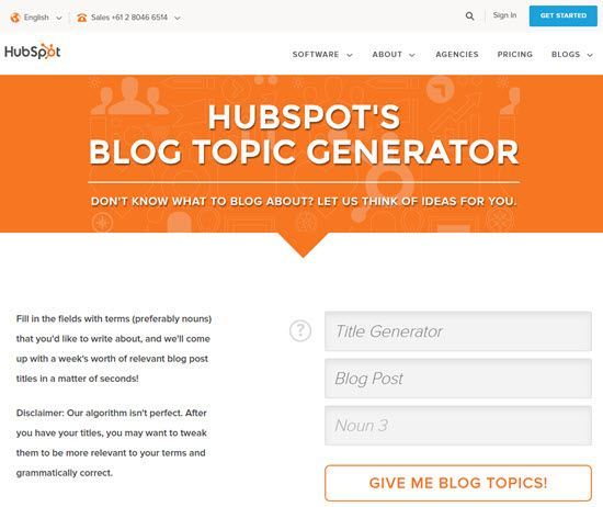 HubSpot’s Blog Topic Generator