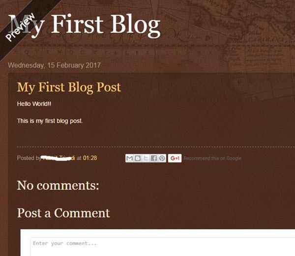 Create A Blog On Blogger
