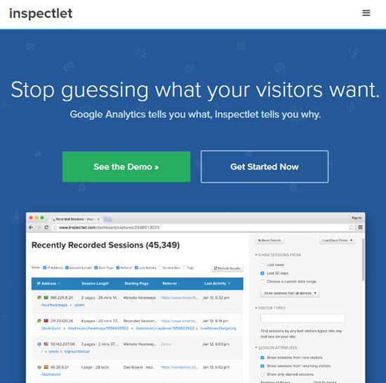 Inspectlet Heat Map Tools
