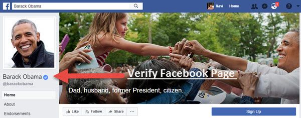 Verified Facebook Page