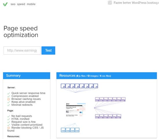 Varvy Page Speed Optimization Tool