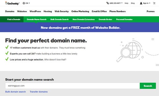 GoDaddy Cheap Domain Names