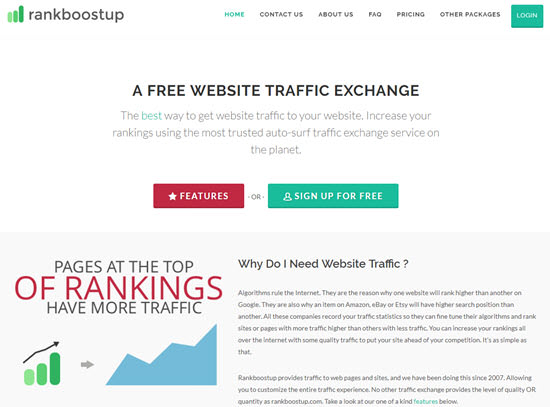 Rank BoostUp Free Traffic Websites