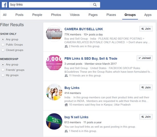 Facebook Groups Best Place to Buy Backlinks