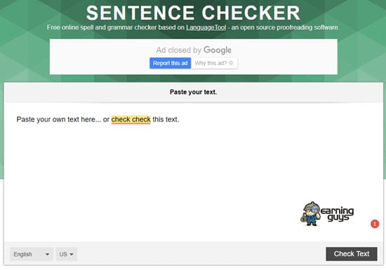 Sentence Checker Punctuation Checker