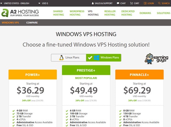 A2 Hosting Windows VPS