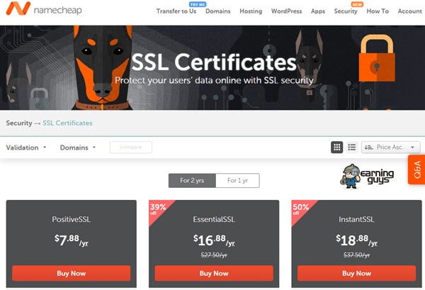 Namecheap Cheap SSL Certificate