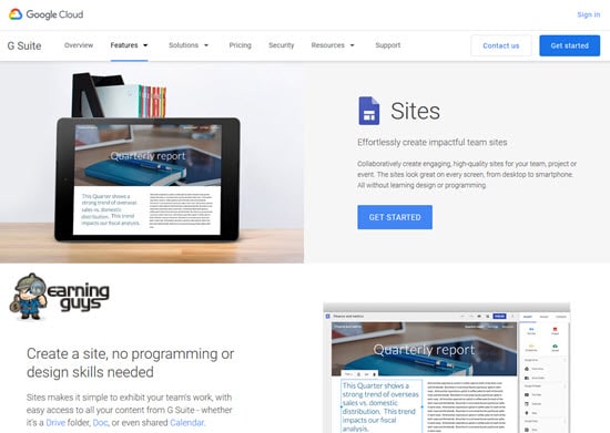 Google Sites Web Page Builder