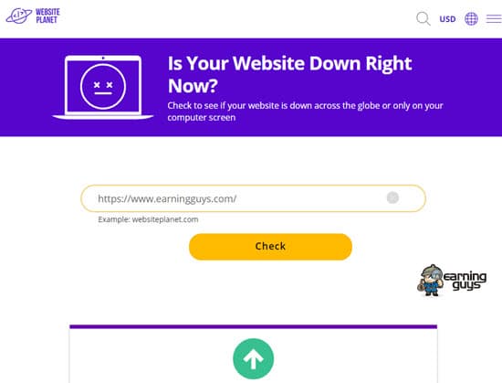 Websiteplanet website down checker
