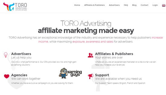 Toro Advertising CPA Affiliate Network