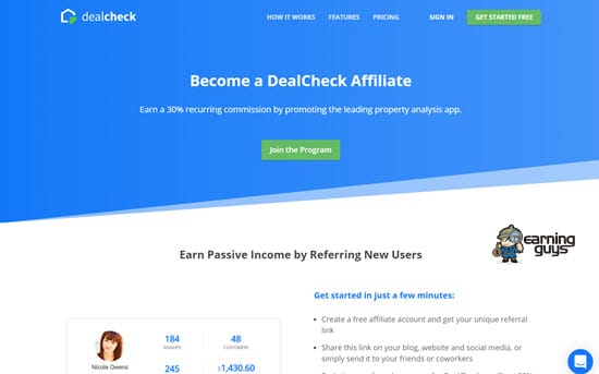 DealCheck Affiliate Program