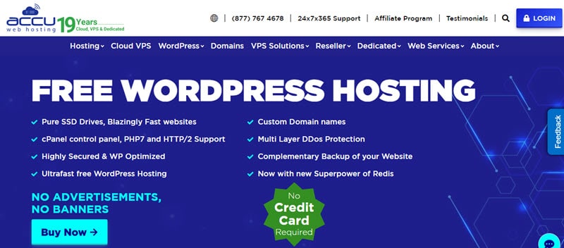 Accuweb Free WordPress Hosting