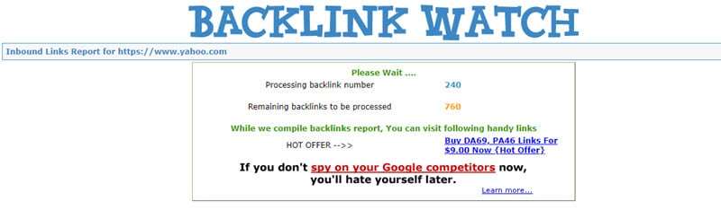 Backlink Watch - Best Free Backlink Checker