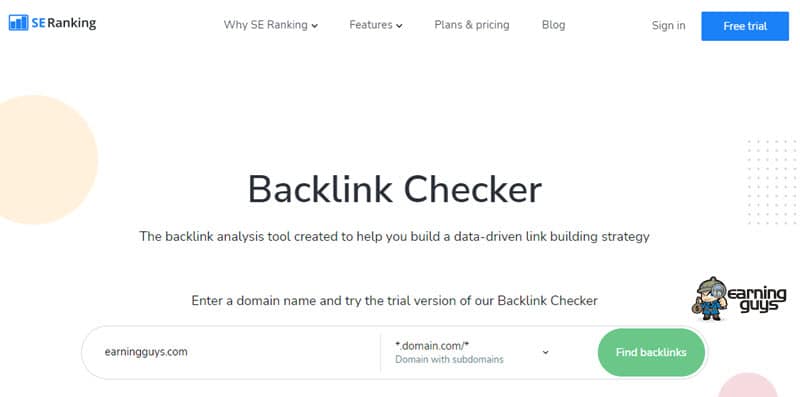 SE Ranking Backlinks Checker