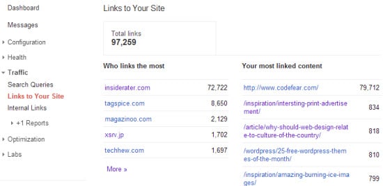 Check Links to Your Site with Google Webmaster Tools
